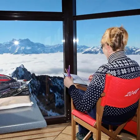 New! Private And Alpine Style Double Room At 500M To Ski Lifts And Leysin Center *